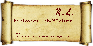 Miklovicz Libériusz névjegykártya